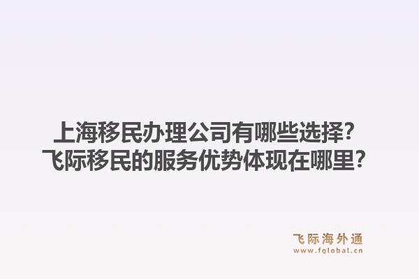 上海移民办理公司有哪些选择？飞际移民的服务优势体现在哪里？