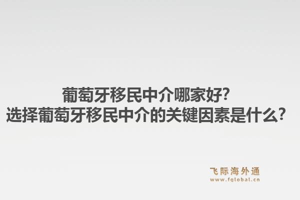 葡萄牙移民中介哪家好?选择葡萄牙移民中介的关键因素是什么?1.jpg