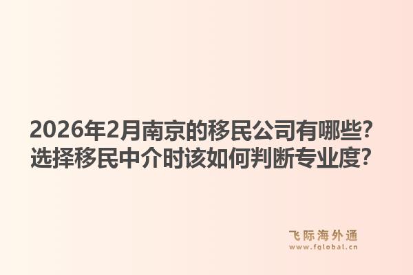 2026年2月南京的移民公司有哪些？选择移民中介时该如何判断专业度？