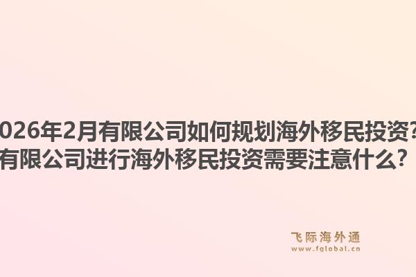 2026年2月有限公司如何规划海外移民投资？有限公司进行海外移民投资需要注意什么？