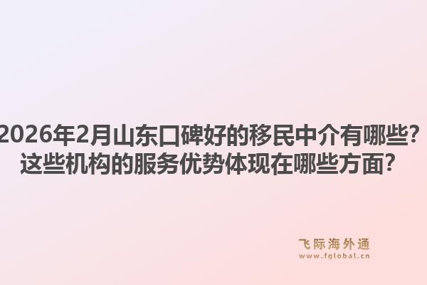2026年2月山东口碑好的移民中介有哪些？这些机构的服务优势体现在哪些方面？
