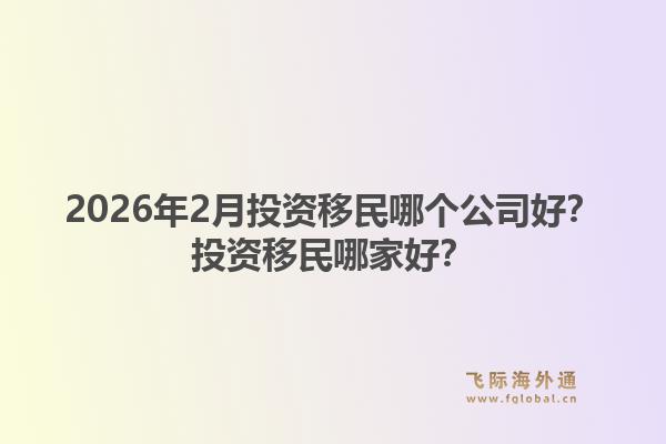 2026年2月投资移民哪个公司好？投资移民哪家好？