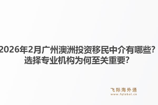 2026年2月广州澳洲投资移民中介有哪些？选择专业机构为何至关重要？