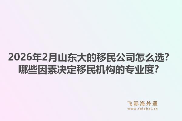 2026年2月山东大的移民公司怎么选？哪些因素决定移民机构的专业度？